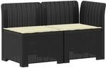 Vidaxl 2-seater Garden Sofa With Cushions Rattan Look 2-seater Pp