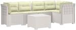 5-sitzer Gartensofa Mit Kissen Rattan-look Pp Wei&szlig; Vidaxl