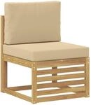 Outdoor Mittelsofa Massivholz Akazie Wei&szlig; Vidaxl