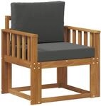 Vidaxl Outdoor Sofa Solid Acacia Wood And Polyester Natural