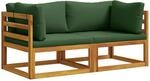 Ecksofa Mit Kissen 2 Stk. 2-sitzer Massivholz Akazie Natur Vidaxl