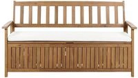 Gartenbank Mit Auflage Sovana 160 Cm Akazienholz Cremewei&szlig;
