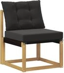Outdoor Mittelsofa Massivholz Akazie Und Textilene Stoff Wei&szlig; Vidaxl
