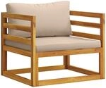 Sofa-sessel Mit Kissen Massivholz Akazie Natur Vidaxl
