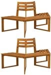 Baumbank 2 Stk. 160 X 140 X 86 Cm Massivholz Akazie Natur Vidaxl