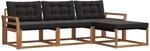 Vidaxl Outdoor Sofa Set 4 Pcs Natural And Black