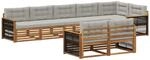 Outdoor-sofagarnitur 8 Stk. Natur Und Hellgrau Vidaxl