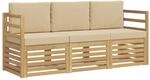 Sofagarnituren 3 Stk. Wei&szlig; Und Beige Polyester Vidaxl
