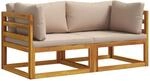 Ecksofa Mit Kissen 2 Stk. 2-sitzer Massivholz Akazie Natur Vidaxl