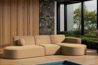 Garten Ecksofa Sunday In Wetterfester Stoff Art-n Caramel Ottomane Rechts