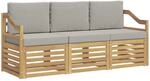 Outdoor-sofagarnitur 3 Stk. Wei&szlig; Und Hellgrau Polyester Vidaxl