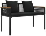 Bank Outdoor 2 -seater 117 X 54 X 74,5 Cm Poly-rattan Schwarz Vidaxl