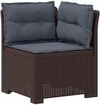 1-sitzer Garten-sofa Mit Kissen Rattan-look Pp Braun Vidaxl
