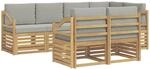Outdoor-sofagarnitur 7 Stk. Wei&szlig; Und Hellgrau Polyester Vidaxl