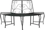 Baumbank 4 -sitzer 160 X 80 X 89 Cm Steel Schwarz Vidaxl
