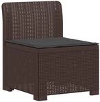 1-sitzer Garten-sofa Mit Kissen Rattan-look Pp Braun Vidaxl