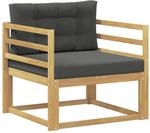 Outdoor Mittelsofa Polyester Wei&szlig; Vidaxl
