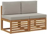Vidaxl 2 Piece Outdoor Middle Sofa Solid Acacia Wood Natural