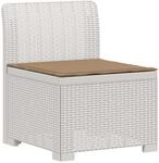 1-sitzer Garten-sofa Mit Kissen Rattan-look Pp Wei&szlig; Vidaxl