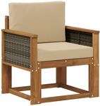 Vidaxl Outdoor Middle Sofa Solid Acacia Wood Natural