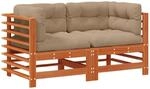 Gartenecksofa Massives Kiefernholz Wachsbraun Vidaxl