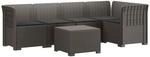 5-sitzer Gartensofa Mit Kissen Rattan-look Pp Hellgrau Vidaxl
