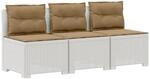 3-sitzer Garten Sofa Mit Kissen Rattan-look 3-sitzer Pp Wei&szlig; Vidaxl