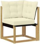 Vidaxl Outdoor Corner Sofa Solid Acacia Wood And Textilene Fabric