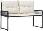 Vidaxl Outdoor Bench Black And Cream White 118 X 55 X 82 Cm