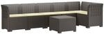 6-sitzer Garten Sofa Mit Kissen Rattan Look Pp Hellgrau Vidaxl