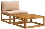 Modulares Sofa-set Mit Kissen 2 Stk. Massivholz Akazie Natur Vidaxl