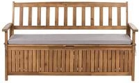 Gartenbank Mit Auflage Sovana 160 Cm Mit Stauraum Akazienholz Grau