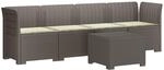 4-sitzer Gartensofa Mit Kissen Rattan Look Pp Hellgrau Vidaxl