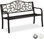 Gartenbank Antik F&uuml;r 2 Personen, Balkon, Terrasse, Metallbank Hbt 90x127,5x63 Cm,
