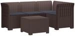 4-sitzer Garten Sofa Mit Kissen Rattan Look Pp Braun Vidaxl
