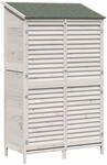 Vidaxl Garden Shed With Roof White 106 X 56 X 176.5 Cm Solid Fir Wood