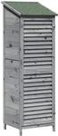 Vidaxl Garden Shed With Roof Grey 59 X 56 X 176 Cm Solid Fir Wood