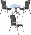 Mojawo - Bistrogarnitur 4-teilig Silbergrau/schwarz-mmc33081+3xmmc330886-silber