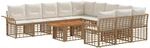 Gartensofa-set 12 Stk. Nat&uuml;rlich Und Cremwei&szlig; Poly-rattan Vidaxl