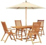 Essgruppe F&uuml;r Drau&szlig;en Mit Sonnenschirm 6 Stk. 4-sitzer Vidaxl