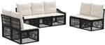 Vidaxl Garden Sofa Set 7 Pcs Black Poly Rattan
