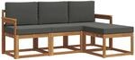 Vidaxl Outdoor Sofa Set 4 Pcs Natural And Anthracite