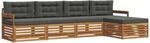 Outdoor-sofagarnitur 5 Stk. Natur Und Anthrazit Vidaxl