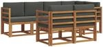 Outdoor-sofagarnitur 7 Stk. Natur Und Anthrazit Vidaxl