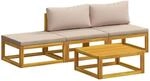 Sofa-set 4 Stk. Natur Massivholz Akazie Vidaxl