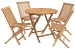 5-teiliges Klappbares Garten-bistro-set Natur Massivholz Teak Vidaxl