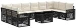 Gartensofa-set 11 Stk. Schwarz Und Cremewei&szlig; Poly-rattan Vidaxl