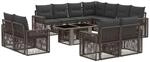 Gartensofa-set 12 Stk. Grau Und Dunkelgrau Poly-rattan Vidaxl
