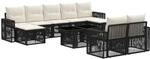 Gartensofa-set 10 Stk. Schwarz Und Cremewei&szlig; Poly-rattan Vidaxl