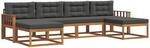 Vidaxl Outdoor Sofa Set 6 Pcs Natural And Anthracite